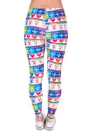 Regular Leggings (8-14 UK Size) - Winter Rainbow