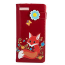 Flowery Fox Purse - Red