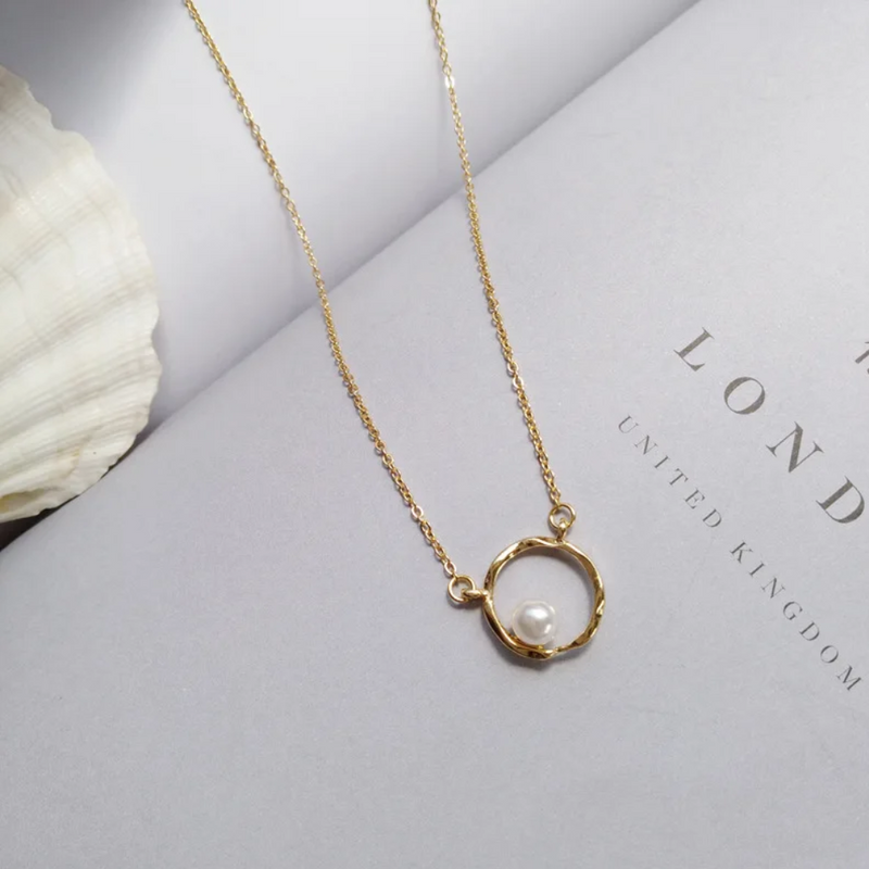 Necklace - Golden Miniature Pearl