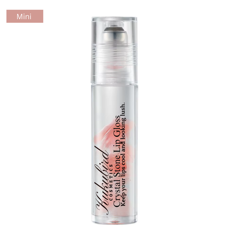 Mini Crystal Stone Lip Oil - Pink