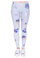 Regular Leggings (8-12 UK Size) - PINK AND PURPLE PATCHES - Kukubird-UK