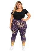 Curve Leggings (14-18 UK Size) - Golden Snowflake