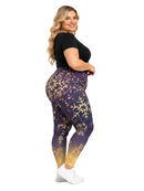 Curve Leggings (14-18 UK Size) - Golden Snowflake