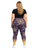 Curve Leggings (14-18 UK Size) - Golden Snowflake