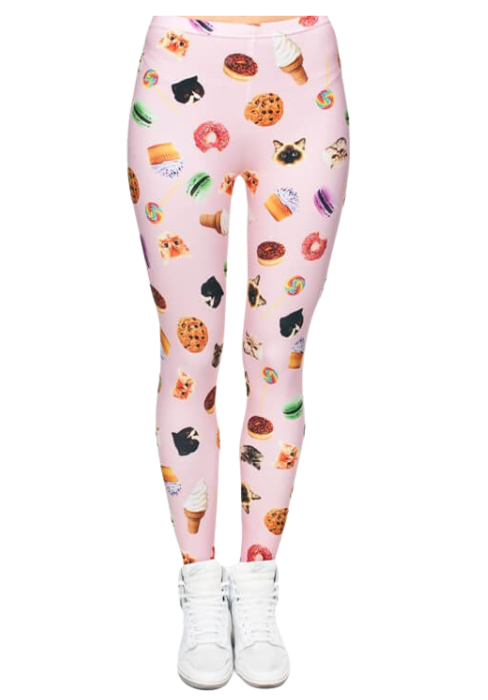 Regular Leggings (8-12 UK Size) - Cats Sweets - Kukubird-UK