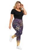 Curve Leggings (14-18 UK Size) - Golden Snowflake