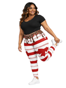 Curve Leggings (14-18 UK Size) - Sweet Candy Cane