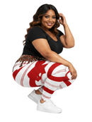 Curve Leggings (14-18 UK Size) - Sweet Candy Cane