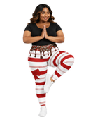 Curve Leggings (14-18 UK Size) - Sweet Candy Cane