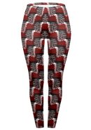 Regular Leggings (8-12 UK Size) - Red Scribble Check - Kukubird-UK
