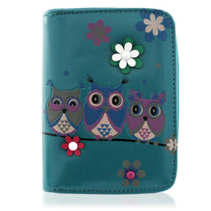 Kukubird Medium Purse 3 owl's floral - Blue