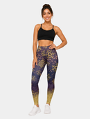 Regular Leggings (8-14 UK Size) - Golden Snowflake - Kukubird-UK