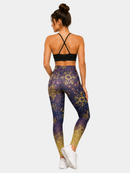 Regular Leggings (8-14 UK Size) - Golden Snowflake - Kukubird-UK