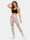 Regular Leggings (8-14 UK Size) - Crazy Candy Canes - Kukubird-UK