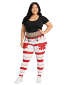 Highwaisted Leggings (10-16 UK Size) - Sweet Candy Cane