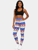 Regular Leggings (8-14 UK Size) - Winter Hearts - Kukubird-UK