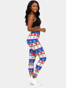 Regular Leggings (8-14 UK Size) - Winter Hearts - Kukubird-UK