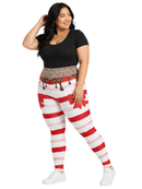 Highwaisted Leggings (10-16 UK Size) - Sweet Candy Cane