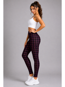 Regular Leggings (8-12 UK Size) - Magenta Dogtooth - Kukubird-UK