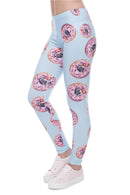 Regular Leggings (8-12 UK Size) - Donuts With Pugs Blue - Kukubird_UK