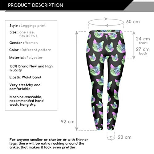 Regular Leggings (8-12 UK Size) - Neon Cat