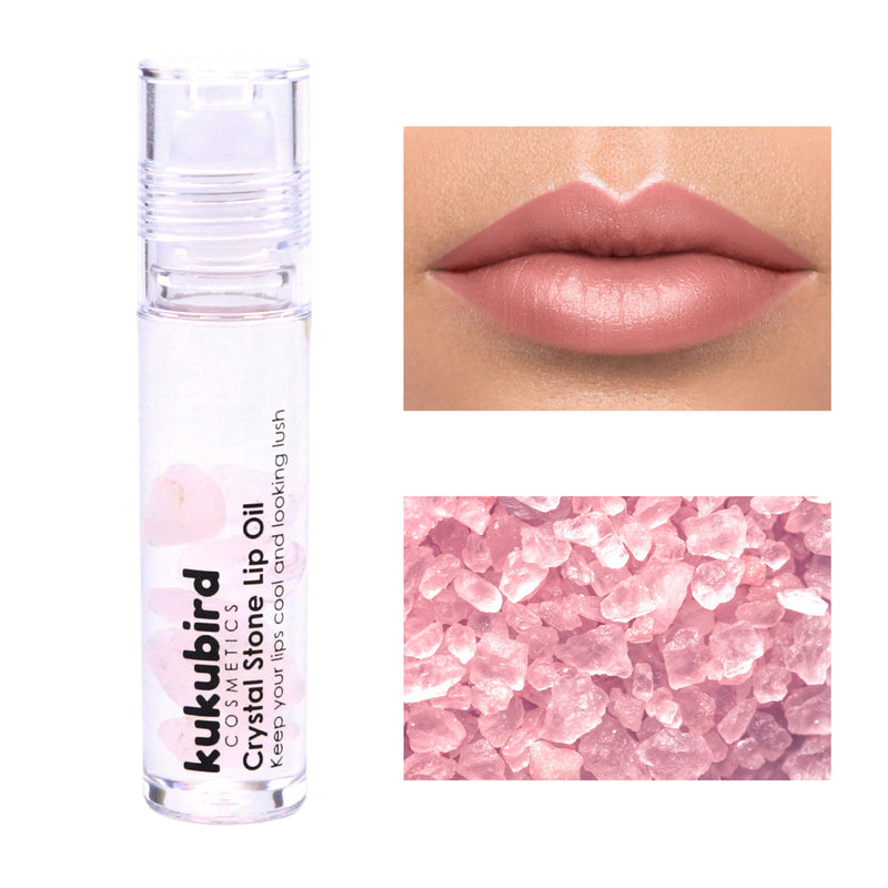 Crystal Stone Lip Oil - Light Pink