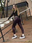 Regular Leggings (8-12 UK Size) - Magenta Dogtooth - Kukubird-UK